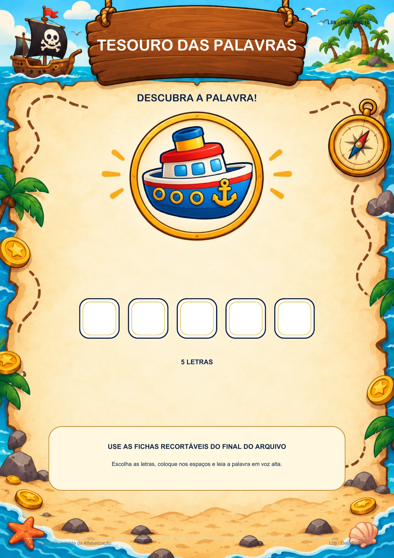 Jogo Tesouro das Palavras para imprimir