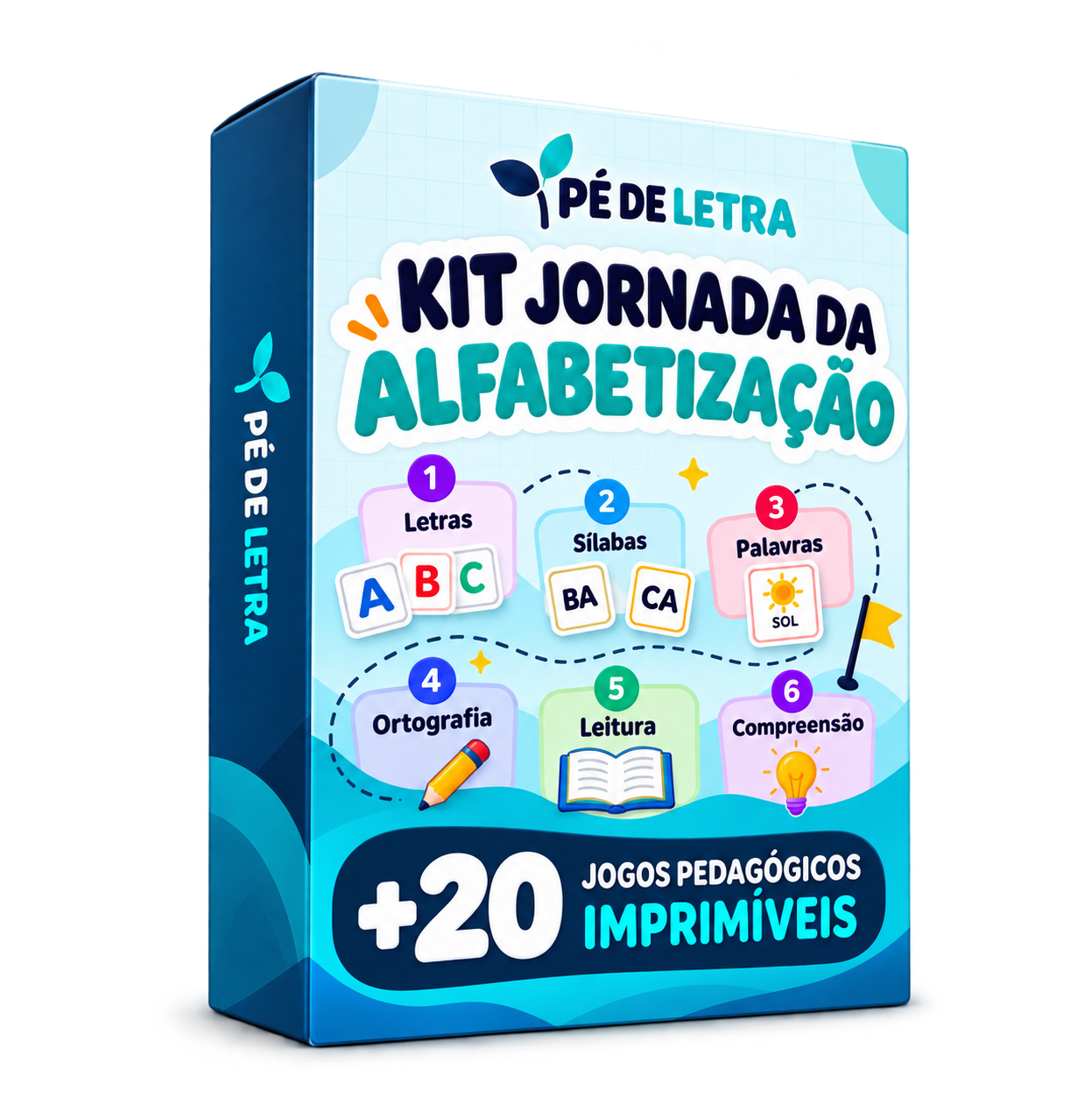 Mockup do Plano Básico: 20 jogos essenciais de alfabetização